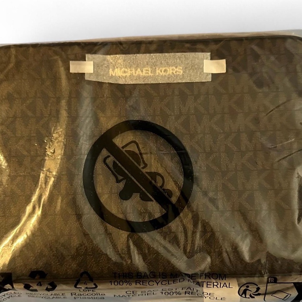 Michael Kors Jet Set Large Crossbody Bag Brown MK Logo NWT